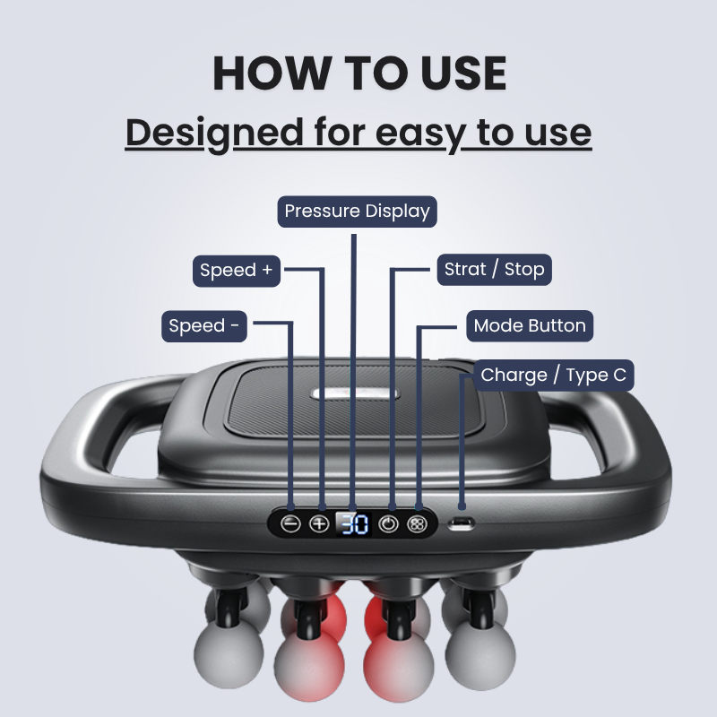 TheraWave Pro™ — 16-Head Deep Tissue Massage Gun