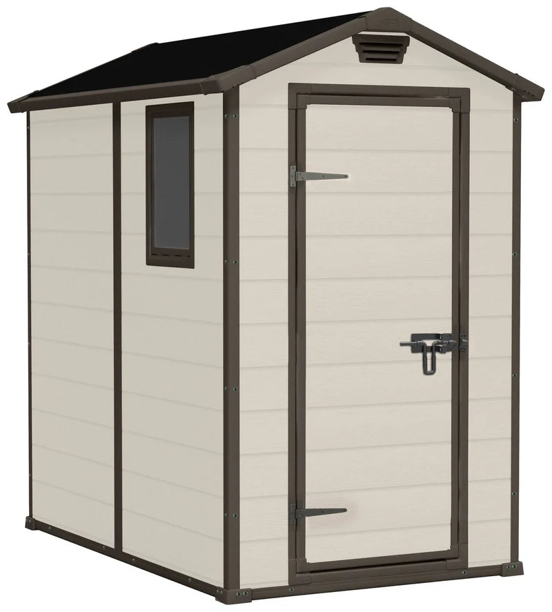 Keter Manor Apex Outdoor Garden Storage Shed 4 x 6ft - Brown