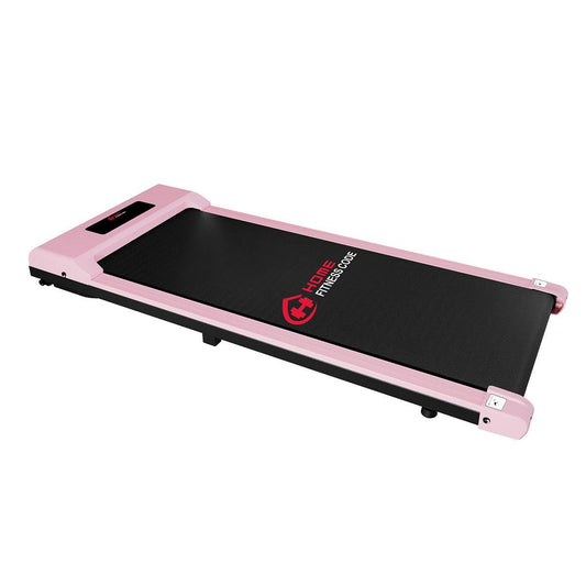 Pink Space-Saving Treadmill: Remote Control, LCD Monitor, 110kg Capacity - Top Rated