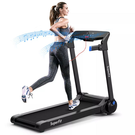 SuperFit 3HP Folding Treadmill with Bluetooth